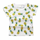YideaHome 子供服 ベビーTシャツ 半袖 男の子　女の子　キッズ パイナップル柄 クルーネック 薄い カジュアル プライマーシャツ
