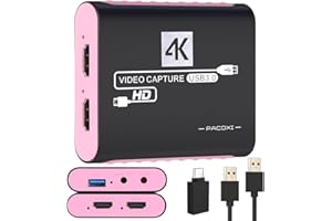USB 3.0 ビデオキャプチャーボード switch対応（4K30FPS 入力、4K30FPS パススルー、1080P60FPS 録画 HDMI キャプチャーデバイス）、PC ゲームライブ配信録画、リアルタイムストリーミング、画面共有に適用 PS5