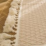 MeipingQu 綿麻 カーペット 北欧 洗える ラグ マルチ おしゃれ フリンジ付き ベッドサイドマット ラグマット 民族風 カラー03 長方形 インテリア モロッコ ウォッシャブル 玄関マット 台所 キリム風ラグ 60*90cm モロッカン柄 センターラグ