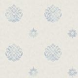 Warner BRL980815 Meadow Medallion Wallpaper, Blue [並行輸入品]