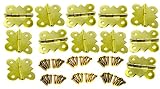 12pc。butterfly-style brass-platedボックスヒンジネジで