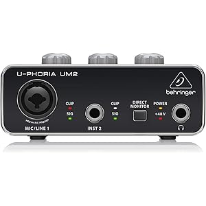 ベリンガー 2入力2出力 USBオーディオインターフェース ブラック 1-Channel UM2 U-PHORIA