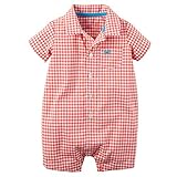 カーターズ Carter's ロンパース 前ボタン 半袖 綿100% Plaid Button-Front Romper 9M (67-72cm) [並行輸入品]
