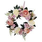 Prettyia フラワーリース　花輪　シルクフラワー　造花　装飾　ロマンチック　飾り付け　３タイプ選べ - B