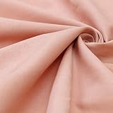 MYmama 広幅 130～145cm巾 ハーフリネン 無地 生地 50cm単位販売 布 綿麻 キャンバス (アッシュピンク)