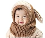 (ブイベビー)V-BABY 選べる5色 うさぎちゃん風 ニット帽 かわいい ネックウォーマー ニット 帽子 耳付き ベビー キッズ 子供用 防寒　出産祝いや、お誕生日 プレゼント 贈り物