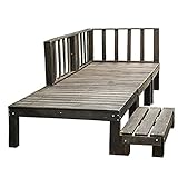 (OSJ)ガーデンマスター 天然木ウッドデッキ7点セット 0.75坪 ウッドパネル 縁台 (ダークブラウン)