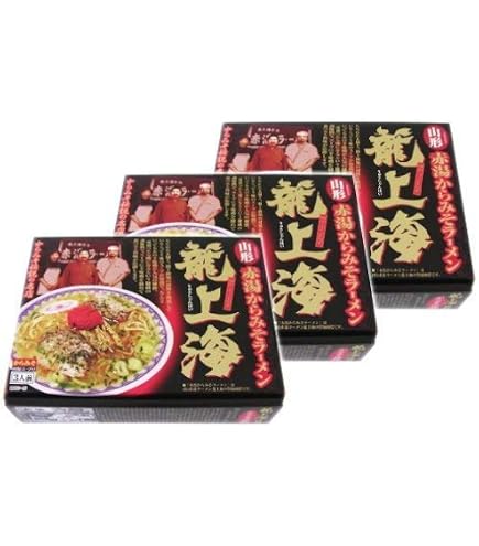 Amazon.co.jp: めん 龍上海 赤湯からみそラ-メン 15食（3食×5箱