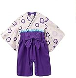 UNOPRO 着物 女の子 和装 カバーオール ベビー 服 袴 正装 お宮参り 七五三 節句 写真 撮影 ロンパース 入学式 発表会 結婚式 フォーマル お食い初め 御百日祝い お正月 (80, Bタ