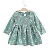 Mayababy キッズ服 ベビーワンピ ガールズ ワンピース プリンセスドレス 長袖 コットン 子供洋服 誕生日 入学式 子供の日 七五三 遊園地 演奏会に スカート (120cm)