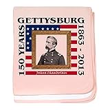 CafePress – Joshua Chamberlain – Gettysburg Baby Blanket – スーパーソフトベビー毛布、新生児おくるみ 標準 ピンク 652686698-0-1