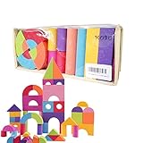 MOBU Soft Building Blocks Toys 50 Piece Creative Safe Bright Color EVA Foam Brick Set Educational DI