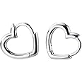 Dainty Love Heart Shaped Small Hoop Sleeper Earrings for Women Teen Girls 925 Sterling Silver 14K Daith Heart Cartilage Tragu