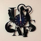 Catsビニールレコード壁時計 – キッズ部屋壁装飾 – ギフトアイデア子供、女の子、男の子、ティーン – Cartoon Uniqueアートデザイン