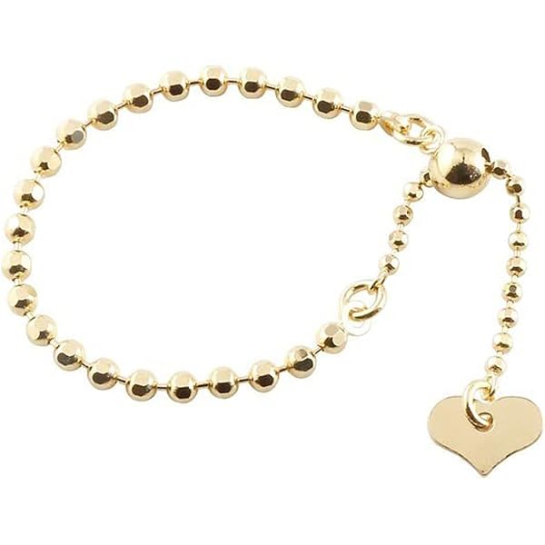 未使用 純金 24金 チェーンリング フリーサイズ ハート 純金 指輪 チェーンリング フリーサイズ 24金 ハート ゴールド