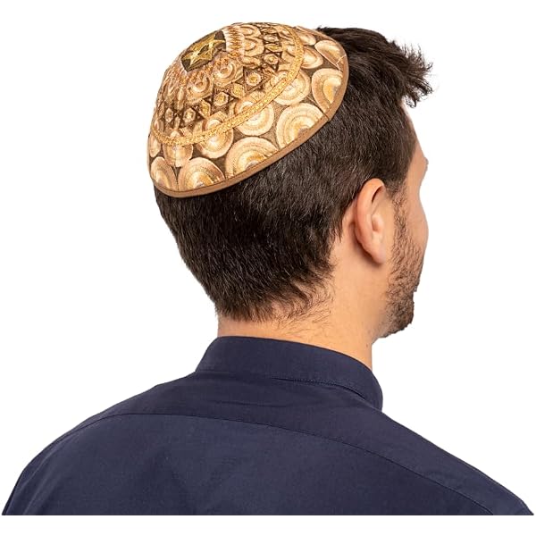 Classic Navy Blue Knitted Kippah (Yarmulke) - 17 Cm, 100% Cotton, Includes Clip - View #9