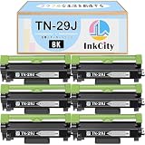 【InkCity】Brother(ブラザー)用 TN-29J 互換トナーカートリッジ【Black×6本】大容量【純正品と互換可能/高発色/個別包装/安心サポート】対応機種：HL-L2375DW、HL-L2370DN、HL-L2330D、MFC-L2750DW、MFC-L2730DN、DCP-L2550DW、DCP-L2535D、FAX-L2710DN