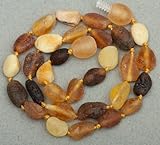 Raw Bean Baltic Amber Teething Necklace 13'' [並行輸入品]
