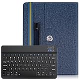 LUCA TE10D2M64-V1B ケース LUCA TE10D2M64-V1B キーボード 9～11インチタブレット通用ケース タブレットカバー Bluetoothキーボード付きカバー 分離式キーボード スタンド機能 四隅固定 全面保護 (E-ブルー, LUCA TE10D2M64-V1B)