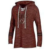 NHL New Jersey Devils NHLレースアップネックフード付きプルオーバー、Large、アスレチックレッドFrench Terry