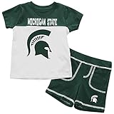 Infants NCAA Michigan State Spartans Infant Tシャツとショーツセットコンボ(チームカラー) 3-6 Months