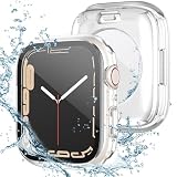 YOFITAR for Apple Watchケース 防水 45mm 44mm 41mm 40mm アップルウォッチ液晶保護フィルム+防水保護ケース+背面保護ケースの3in1デザイン Series 8/7/6/SE/5/4 高タッチ感度 PC素材 全面保護 衝撃吸収 耐傷(Series6/SE/5/4,40mm,クリア)