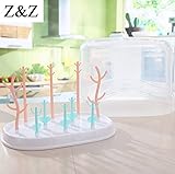 哺乳瓶ラック 哺乳びん乾燥 乾燥ラック ドライラック すっきり水切り乾燥 取り外し 抗菌 ほこり防止 カバー付き (01　カバー付き)