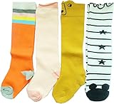 KRODLO 2017春夏　おしゃれ ベビー  ソックス 100%綿製 中筒純綿 可愛い綿の靴下 中筒靴下 子供　抗菌防臭　ふわふわ　４足セット (80-100cm, 4枚　雑多な色)