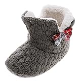 【ノーブランド品】新生児　ベビー　ニット　スノーブーツ　ベビーシューズ　ファーストシューズ　雪靴　冬　暖かい　滑り止め　防寒対策　ちょう結び　全3サイズ - 12センチメートル