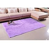 Prawey（TM）ファッションソフトカーペットリビングダイニングベッドルームカーFlokatiシャギーアイボリーウールラグアンチスキッドカーペットSeatmat 160 * 120センチメートルIC