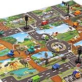 Percy’s Caravan プレイマット ジャンボ 大型 マップ シート マット 交通 ミニカー 130×100 (サファリパーク)