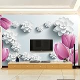 Sproud 現代的なシンプルで温かみのある花の大きな壁画 3D 壁紙リビングルームベッドルームのテレビの背景の壁の壁紙 150 Cmx 105 Cm