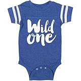 1st Birthday Wild One : Infant RabbitスキンFootballボディスーツ カラー: ブルー