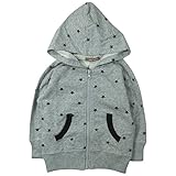 《H28年秋冬物》 nico hrat(ニコフラート) 製品洗い加工済み 30/10綿裏毛星柄フードジャケット 90cm/MG NO.B-260561