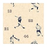 York Wallcoverings CK7636SMP Candice Olson Kids Sports Players 8 X 10 Wallpaper Memo Sample, Cr?me [