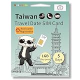 台湾4G/5G LTE プリペイドSIMカード - 1GB高速データ、旅行用5日間無制限ローミング (即時アクティベーション)