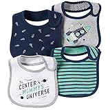 カーターズ Carter's マジックテープタイプ 男の子用ネイビーユニバースよだれかけ4枚セッ [並行輸入品]