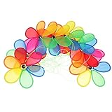 Fenteer 高品質　カラフル　長い風車バンド　DIY風車　おもちゃ　庭　ガーデン　装飾