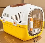 ペットキャリー 猫 犬 小型犬 用 キャリーケース 8kgまで Mサイズ 【宇宙航空材質】Pet Carrier 長さ49cm x 幅32cm x 高さ32cm キャリーバッグ 犬 キャリーケース ペット用 猫 キャリー航空輸送ボックス 旅行 おしゃれ 小型犬 防災 グッズ ハウス 散歩 プラスチック (イエロー（天窓付き）)