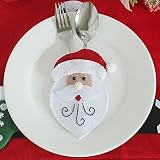 クリスマス用品　クリスマスナイフとフォークの袋　カトラリーバッグ　ナイフ フォーク スプーン カバー 収納 食器 クリスマス飾り 可愛い 不織布 新年会 サンタクロース (サンタクロース, M)