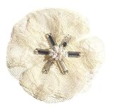 Cuteque International Victorian Lace Flower Embellished with Colored Beads Pearls and Matching Recta