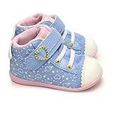 [ムーンスター] MoonStar キャロット B84 子供用スニーカー ベビーシューズ マジック式 ハート柄 羽飾り 女の子用 Carrot サックス 13.0cm