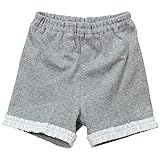 《初夏盛夏対応》(日本製) Pample Mousse(パンプルムース) 天竺ショート丈裾レース付きパンツ 95cm /GY NO.DP-72302