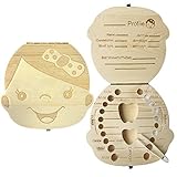 Baby Teeth Box Homya Wooden Milk Tooth Keepsake Box Organizer Deciduous Souvenir Girl [並行輸入品]