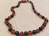 ADHD Raw Unpolished Baltic Amber Teething Necklace Babies (Cognac Brown) - Baby, Infant, and Toddler