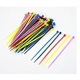 uxcell　カラフル　2.5mmX 100mm　プラスチック　セルフロックケーブルジップネクタイ　100本入り
