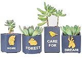 ノーブランド品 4個　多肉植物　プランター　収納ボックス　盆栽　植木鉢　オフィス飾り　置物　ギフト　ブラック