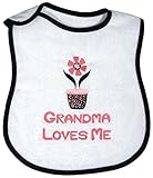 Dee Givens & Co-Raindrops A66931 Grandma Loves Me Girl Medium Bib - Black