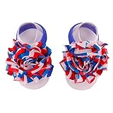 Elevin(TM) 1Pair Newborn Girl Barefoot Old MAO sapwood Foot Flower Sandle (Blue) by Elevin(TM)