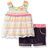 Little Lassベビー女の子2 pc Chevron Lace Short Set カラー: オフホワイト